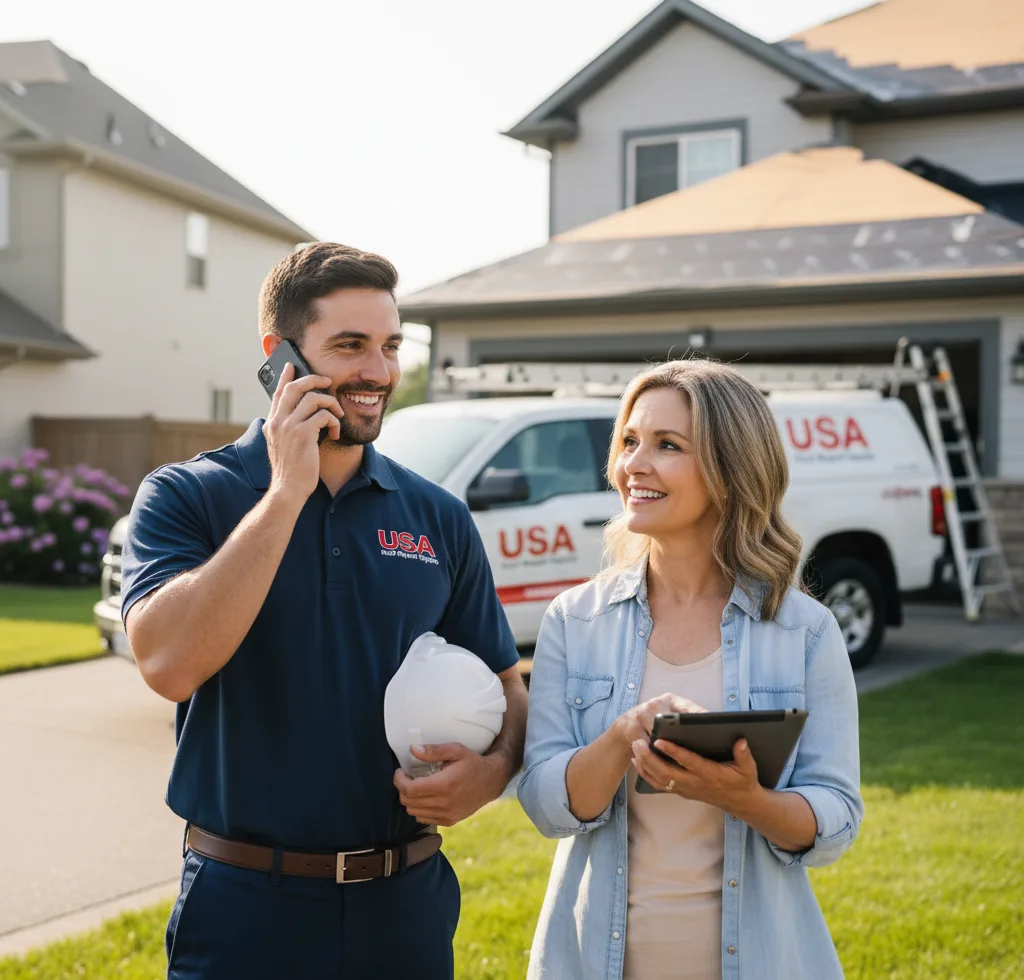 USA Roof Repair Experts customer support in Gerry